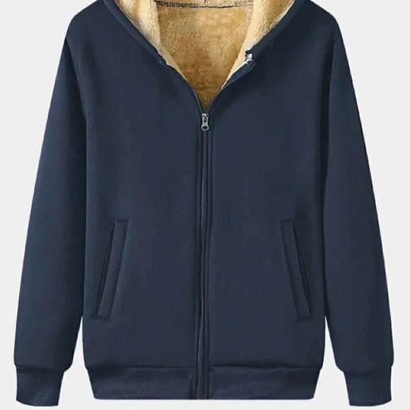 Royal Blue Mens Thermal Hoodie - Picture 2 of 7